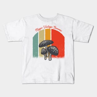 Magic Vintage Shrooms Sunset Vintage Magic Mushrooms Kids T-Shirt